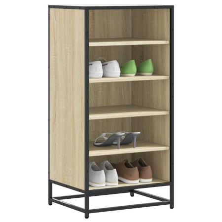 Mueble zapatero madera contrachapada roble sonoma 48x38x97,5 cm