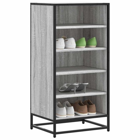Mueble zapatero madera contrachapada gris sonoma 48x38x97,5 cm