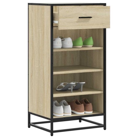 Mueble zapatero madera contrachapada roble sonoma 48x38x97,5 cm