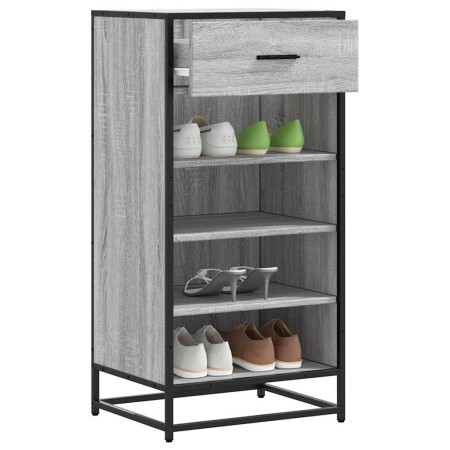 Mueble zapatero madera contrachapada gris sonoma 48x38x97,5 cm
