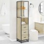Armario de baño madera contrachapada roble sonoma 35x37,5x166cm