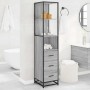 Armario de baño madera contrachapada gris sonoma 35x37,5x166 cm