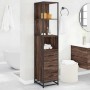 Armario de baño madera contrachapada roble marrón 35x37,5x166cm