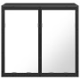 Armario de baño con espejo madera ingeniería negro 65x20x60 cm