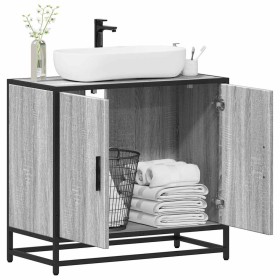 Mueble lavabo baño madera contrachapada sonoma gris 65x33x60 cm Mueble lavabo baño madera contrachapada sonoma gris 65x33x60 cm
