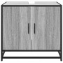 Mueble lavabo baño madera contrachapada sonoma gris 65x33x60 cm
