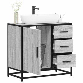 Mueble lavabo baño madera contrachapada sonoma gris 65x33x60 cm Mueble lavabo baño madera contrachapada sonoma gris 65x33x60 cm