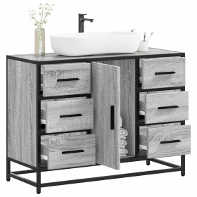 Armario lavabo baño madera ingeniería gris Sonoma 80x33x60 cm Armario lavabo baño madera ingeniería gris Sonoma 80x33x60 cm