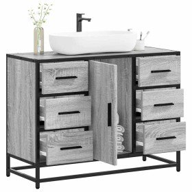 Armario lavabo baño madera ingeniería gris Sonoma 80x33x60 cm Armario lavabo baño madera ingeniería gris Sonoma 80x33x60 cm