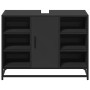Armario de lavabo de baño madera ingeniería negro 80x33x60 cm