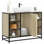 Mueble de lavabo para baño roble Sonoma 80x33x60 cm madera de