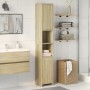 Armario de baño madera contrachapada color roble 30x30x183,5 cm