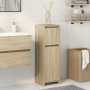 Armario de baño madera contrachapada color roble 30x30x95 cm