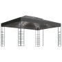 Cenador con tira de luces LED gris antracita 3x4 m