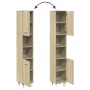 Armario de baño madera ingeniería roble Sonoma 30,5x30x179 cm