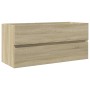 Mueble de lavabo de baño madera roble Sonoma 100x38,5x45 cm