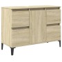 Armario de lavabo madera contrachapada roble Sonoma 80x33x60 cm
