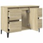Armario de lavabo madera contrachapada roble Sonoma 80x33x60 cm