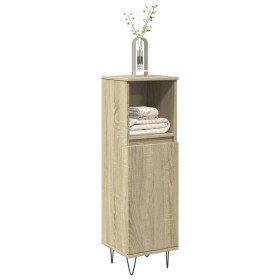 Armario de baño madera contrachapada roble Sonoma 30x30x100 cm Armario de baño madera contrachapada roble Sonoma 30x30x100 cm