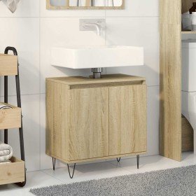 Armario de baño madera de ingeniería roble Sonoma 58x33x60 cm Armario de baño madera de ingeniería roble Sonoma 58x33x60 cm