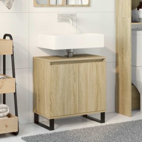 Armario de baño madera de ingeniería roble Sonoma 58x33x60 cm Armario de baño madera de ingeniería roble Sonoma 58x33x60 cm