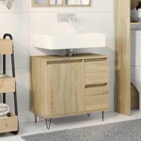 Armario de baño madera contrachapada roble Sonoma 65x33x60 cm Armario de baño madera contrachapada roble Sonoma 65x33x60 cm