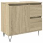 Armario de baño madera contrachapada roble Sonoma 65x33x60 cm
