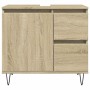 Armario de baño madera contrachapada roble Sonoma 65x33x60 cm