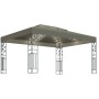 Cenador doble techo y tira de luz LED gris taupe 3x4 m 180 g/m²