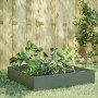 Arriate de acero verde oliva 100x100x33,5 cm en Maceteros y jardineras | Comprar online en Foro24