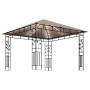 Cenador mosquitera y tira de luz LED taupé 3x3x2,73m 180 g/m²
