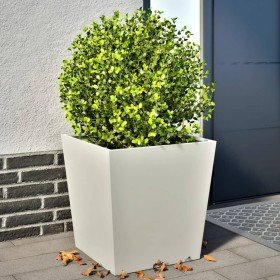 Jardineras 2 uds de acero blanco 50x50x50 cm en Maceteros y jardineras | Comprar online en Foro24