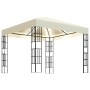 Cenador con tira de luces LED 3x3 m crema