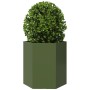 Jardinera hexagonal de acero verde 46x40x45 cm en Maceteros y jardineras | Comprar online en Foro24