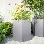Jardineras hexagonales 2 uds acero inoxidable 46x40x45 cm