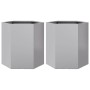 Jardineras hexagonales 2 uds acero inoxidable 46x40x45 cm