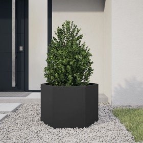 Jardinera hexagonal acero negra 69x60x45 cm en Maceteros y jardineras | Comprar online en Foro24