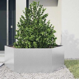 Jardinera hexagonal acero galvanizado 138x120x45 cm en Maceteros y jardineras | Comprar online en Foro24