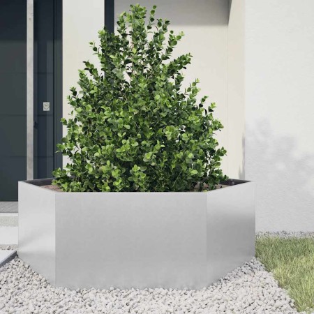 Jardinera hexagonal acero galvanizado 138x120x45 cm en Maceteros y jardineras | Comprar online en Foro24