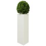Jardinera triangular acero blanco 30x26x75 cm