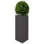 Jardineras triangulares 2 uds acero negro 40x34,5x70 cm