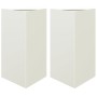 Jardineras triangulares 2 uds acero blanco 50x43x75 cm