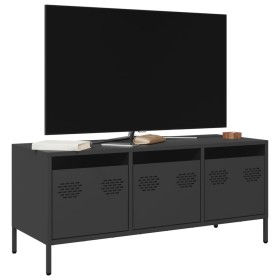 Mueble para TV acero laminado en frío negro 101,5x39x43,5 cm Mueble para TV acero laminado en frío negro 101,5x39x43,5 cm