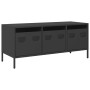 Mueble para TV acero laminado en frío negro 101,5x39x43,5 cm