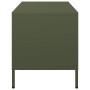 Mueble TV acero laminado en frío verde oliva 101,5x39x43,5 cm