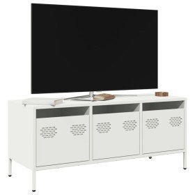 Mueble para TV acero laminado en frío blanco 101,5x39x43,5 cm en Muebles TV | Comprar online en Foro24