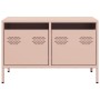 Mueble para TV acero laminado en frío rosa 68x39x43,5 cm