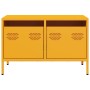 Mueble TV acero laminado en frío amarillo mostaza 68x39x43,5 cm