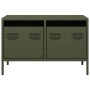 Mueble para TV acero laminado en frío verde oliva 68x39x43,5 cm