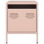 Mesita de noche acero rosa 35x39x43,5 cm